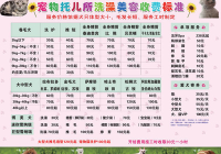 宠物美容项目的价格表